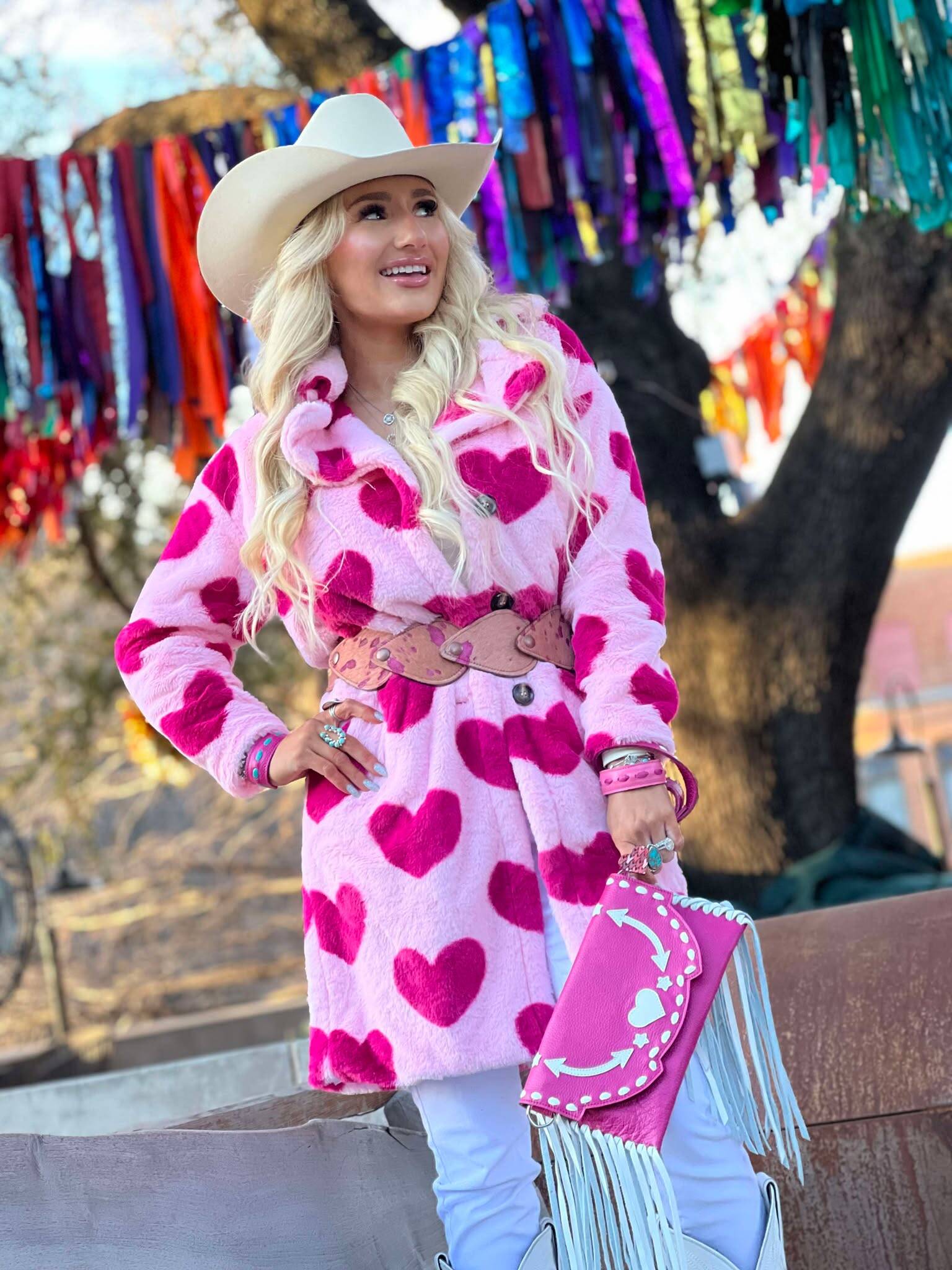 Re-Ride Stories Leather Hide Leaf Pin with Green and Pink Stones Gallery | Re-Ride Stories main image 3